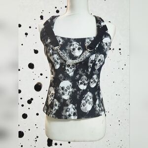 NWT Tripp NYC X DOLLS kill Mary Chain Skull Halter Corset SZ MD
